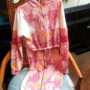 Two-piece jogging outfit little girls size 12 used.